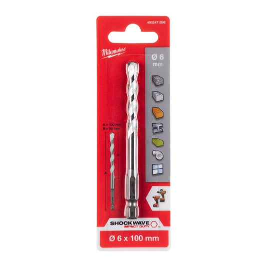 Milwaukee Multi Mat.Drill 6x100 - 1pc