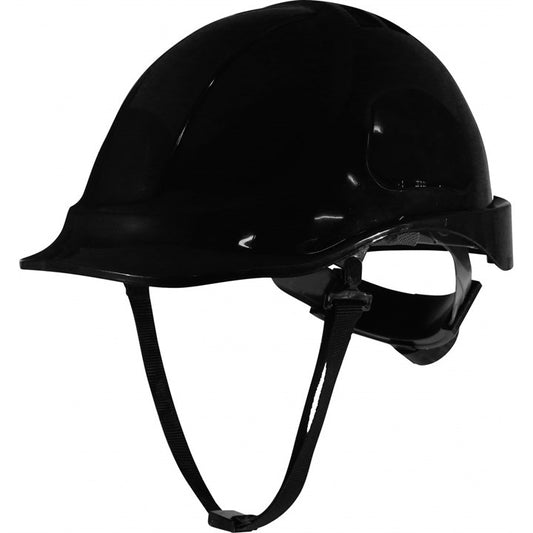 Black 6 Point Harness Safety Helmet