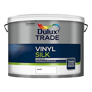 Dulux Trade Vinyl Silk White 5L, 10L