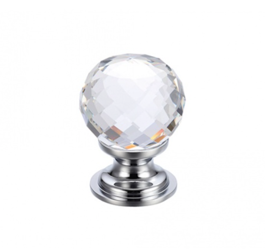 Glass ball knob 30 facetted clear