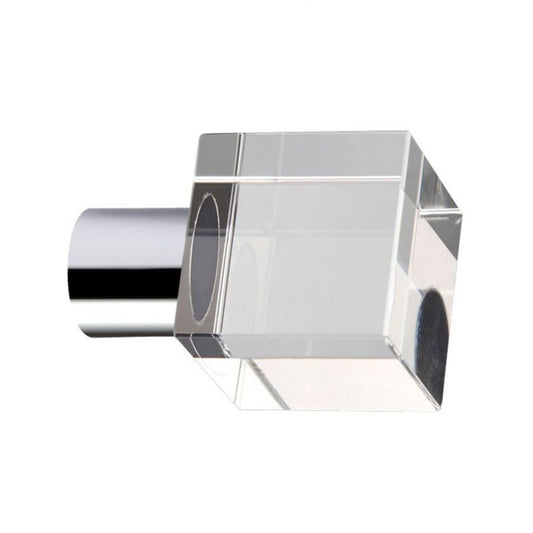 Cube cupboard knob 25mm CLEAR