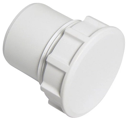 Waste Solvent Weld 40mm Plug White Cap