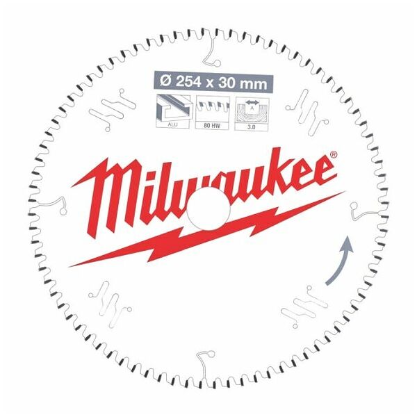 Milwaukee Circ.Saw B. MS ALU 254X30X3.0X80TFN-1pc
