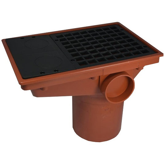 Underground 110mm Hopper Rectangular Brown