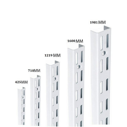 Twin Slot Uprights White 1219mm