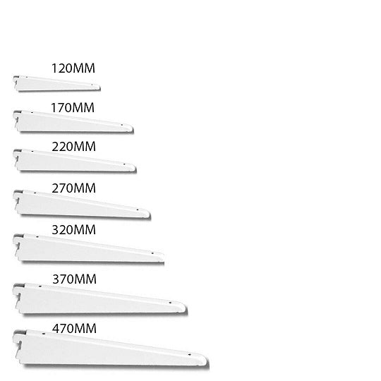Twin Slot Brackets White 370mm