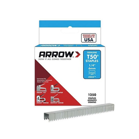 T50 Staples 6mm (1/4in) (Box 1250)