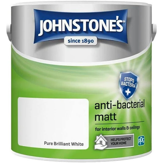 Johnstone's Anti Bact Matt Brilliant White 2.5L